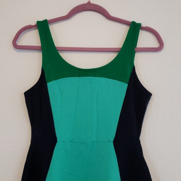Express Dresses Express Color Block Green Blue Tank Dress Poshmark